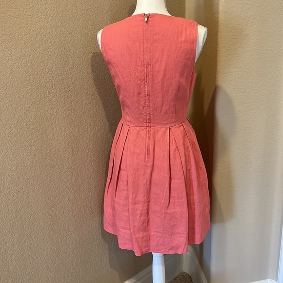 NWT GAP Coral Linen Fit & Flare Sleeveless Dress - Picture 4 of 16